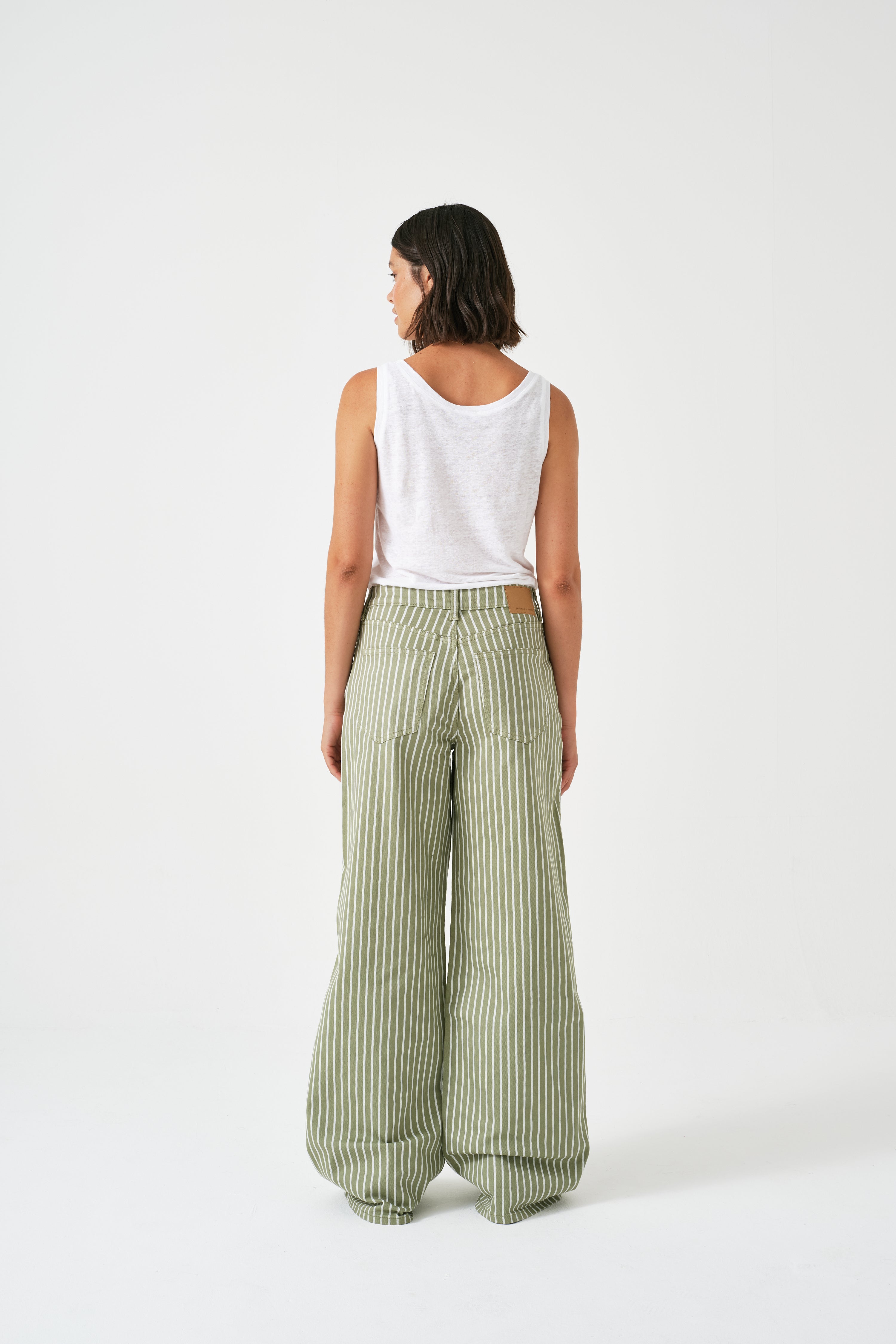 Blake Jean in Vintage Moss Wide Stripe