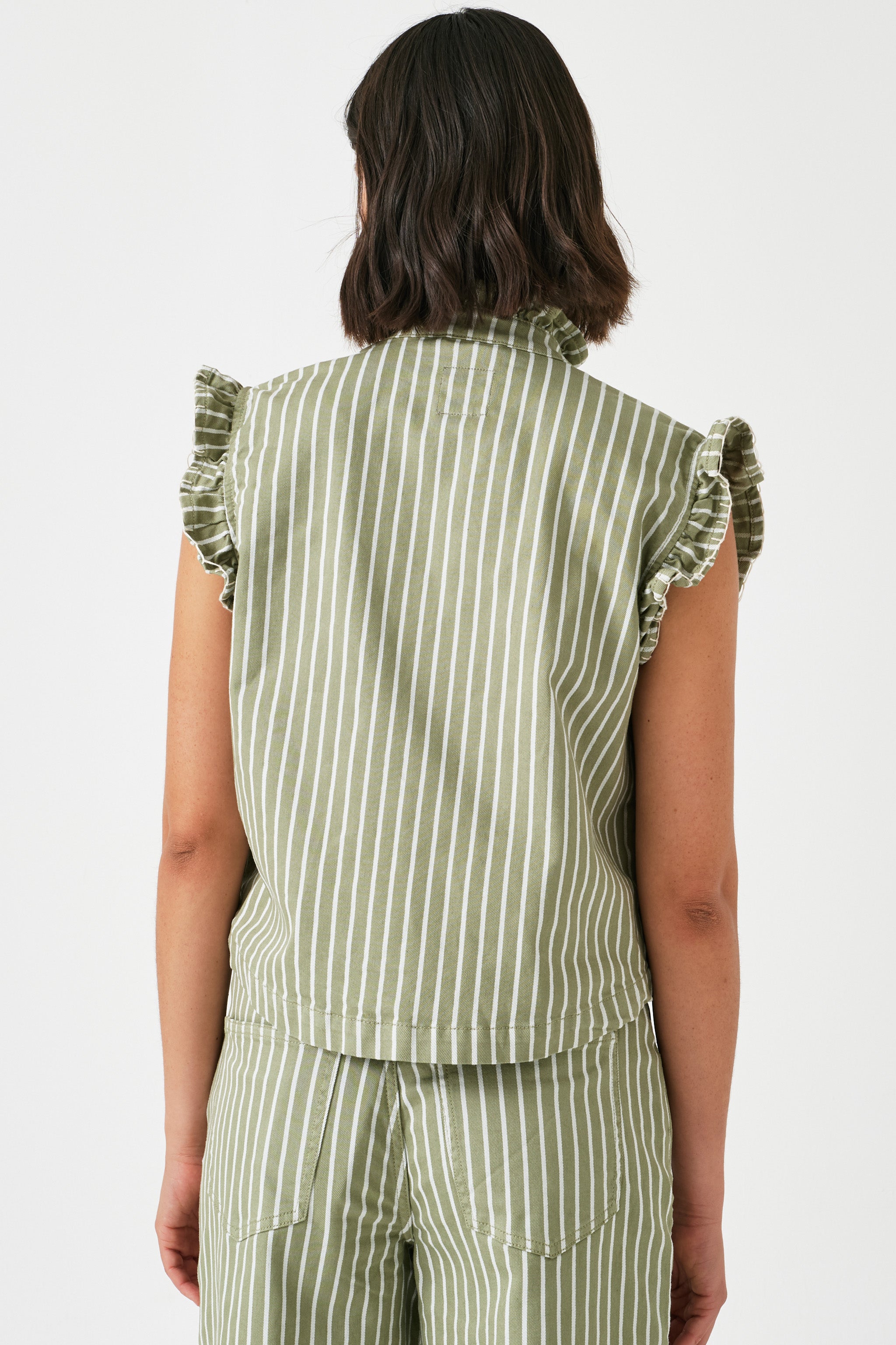 Pablo Waistcoat in Vintage Moss Wide Stripe