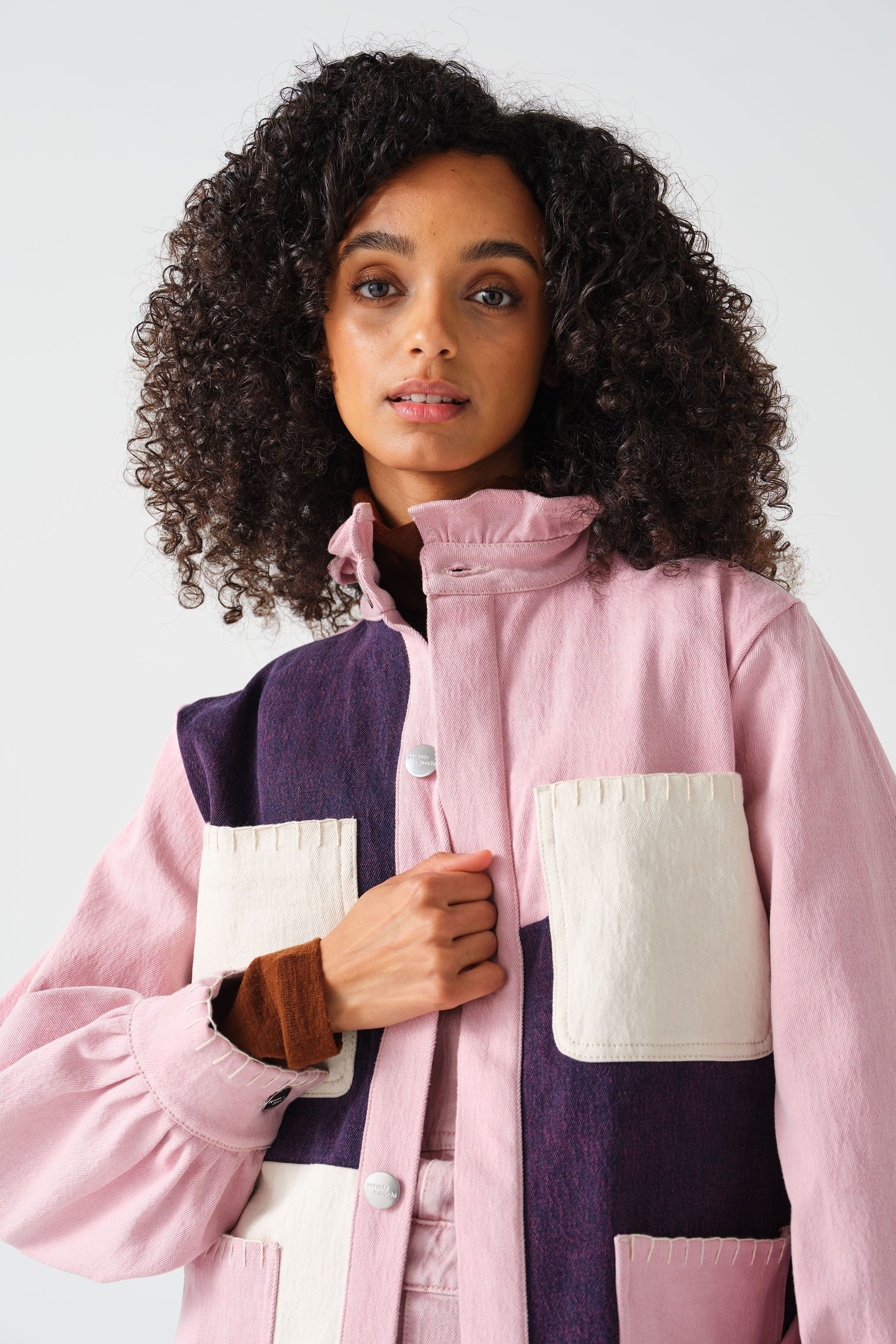 Pablo Jacket in Patched Dusty Rose and Overdyed Berry – seventy + mochi