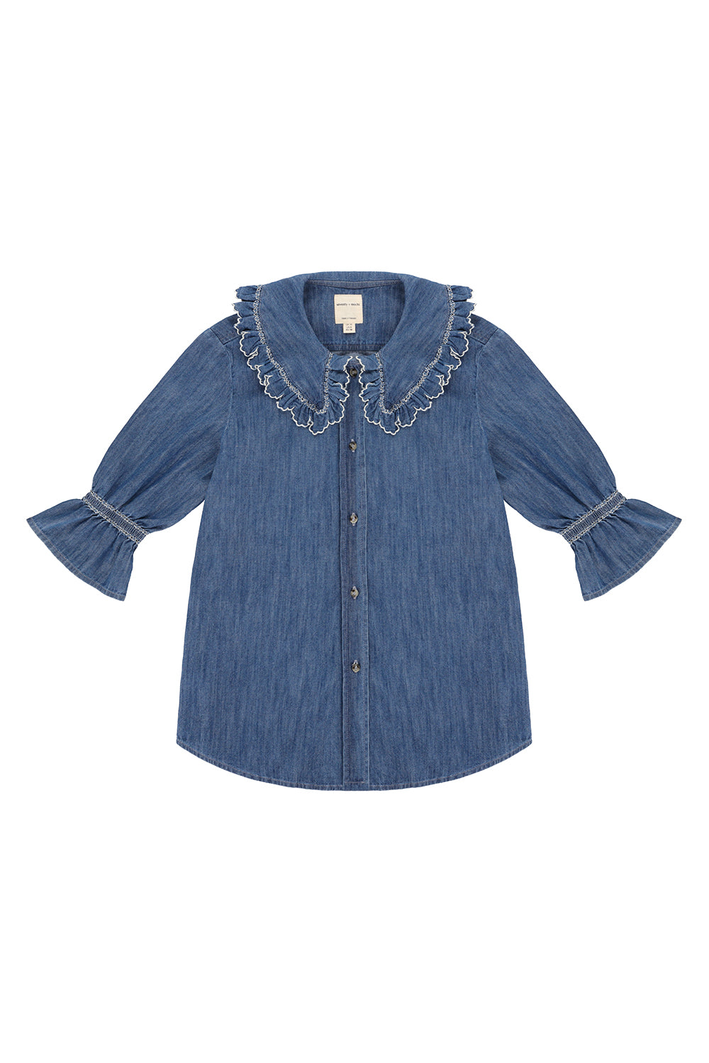 Daisy Blouse in Indigo Denim - seventy + mochi