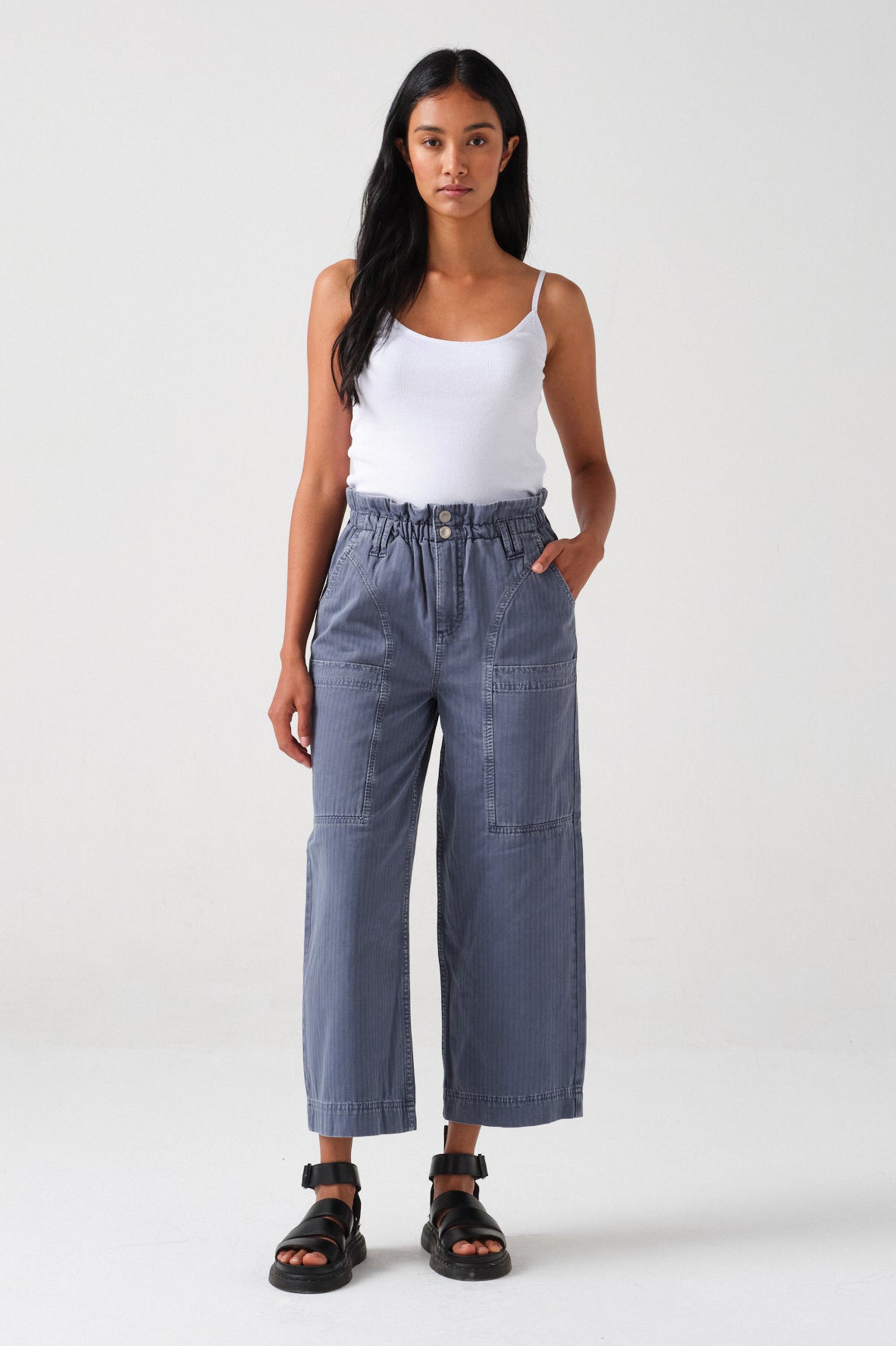 Louis Pant in Washed Denim