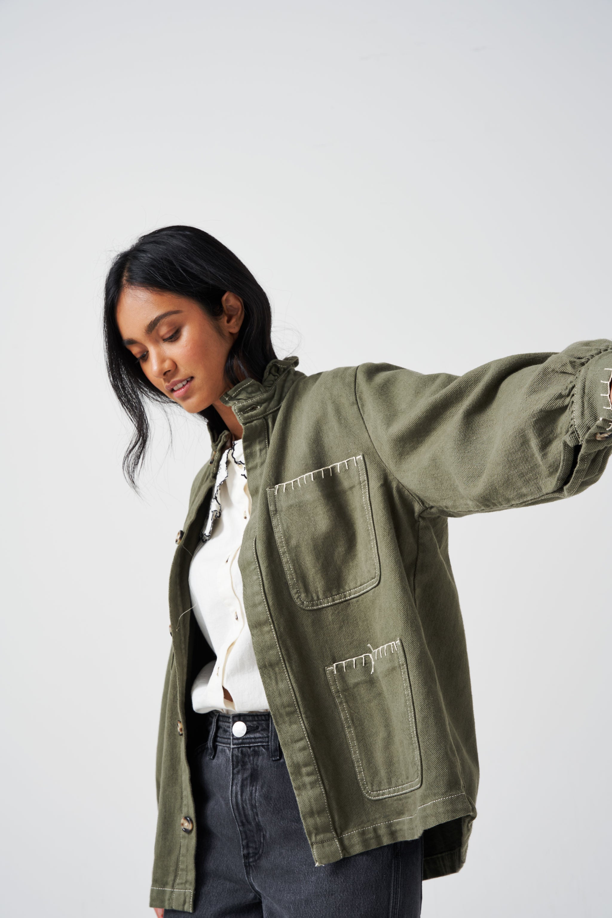 Khaki utility jacket hot sale womens uk