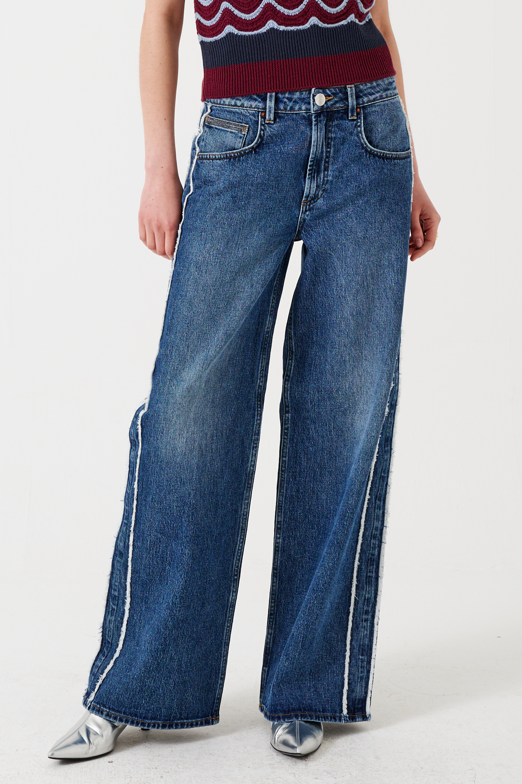 Gracie Side Stripe Jean in Americana