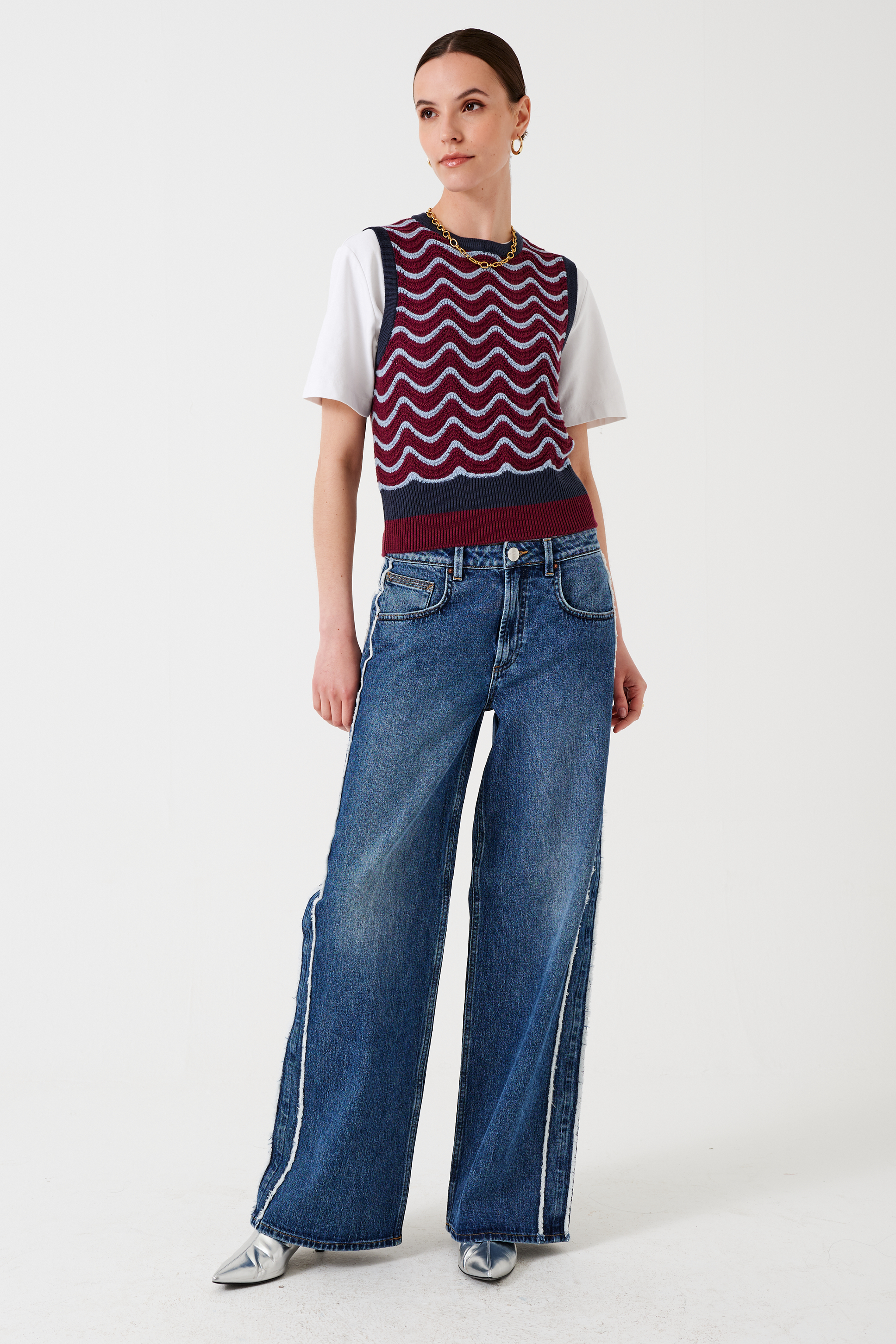 Gracie Side Stripe Jean in Americana