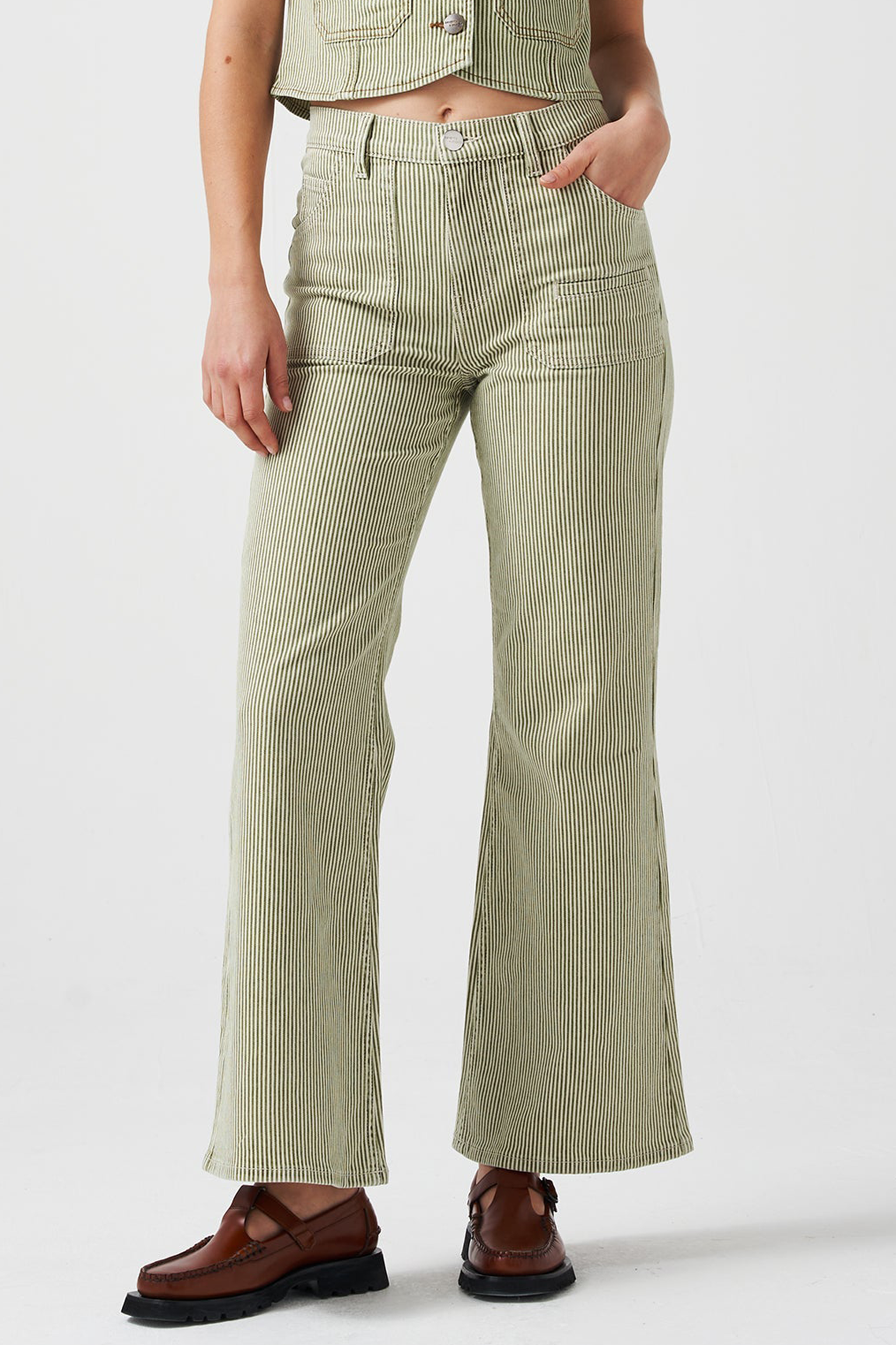 Queenie Jean in Khaki Stripe