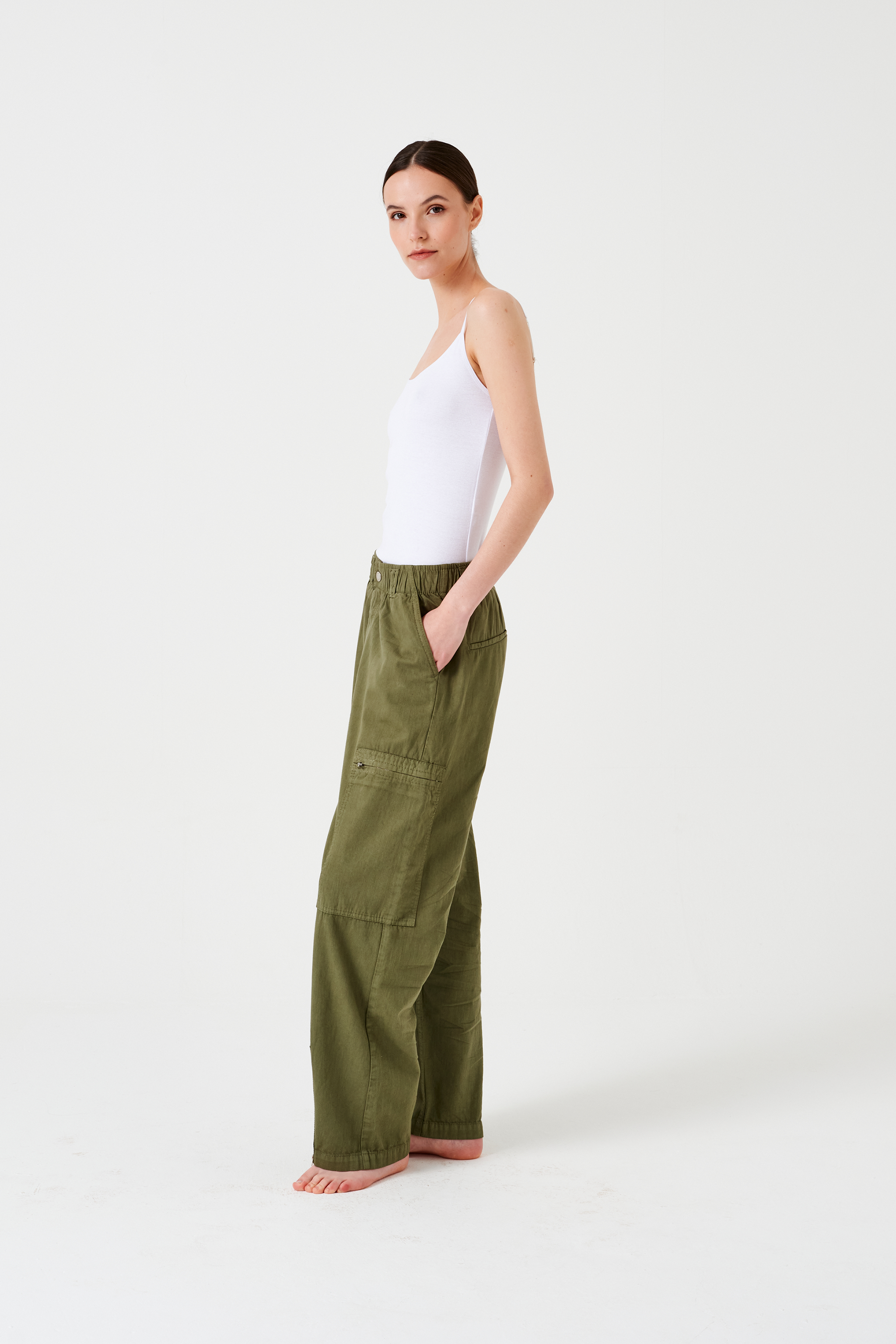 Amelia Pant in Khaki