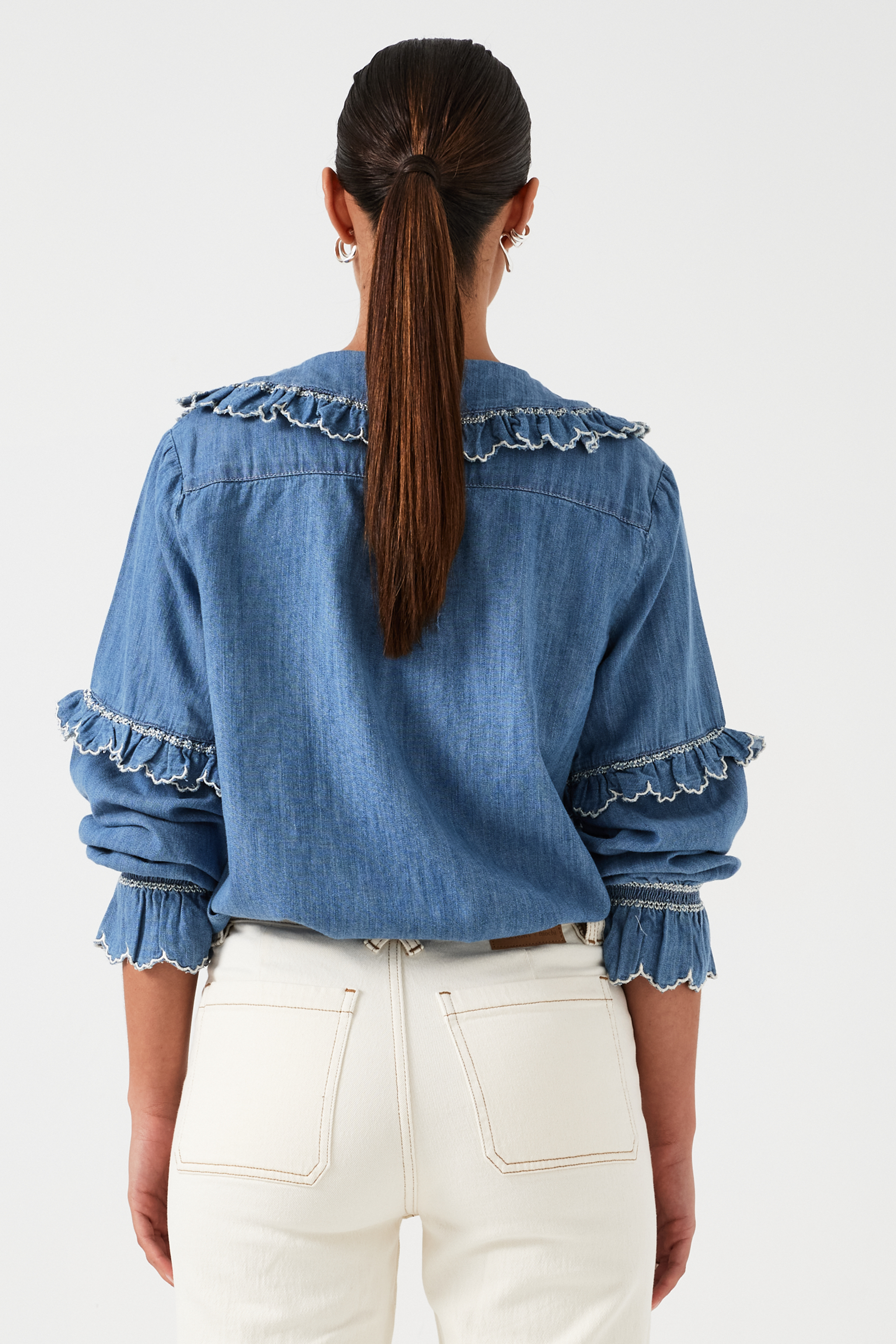 Phoebe Blouse in Washed Indigo