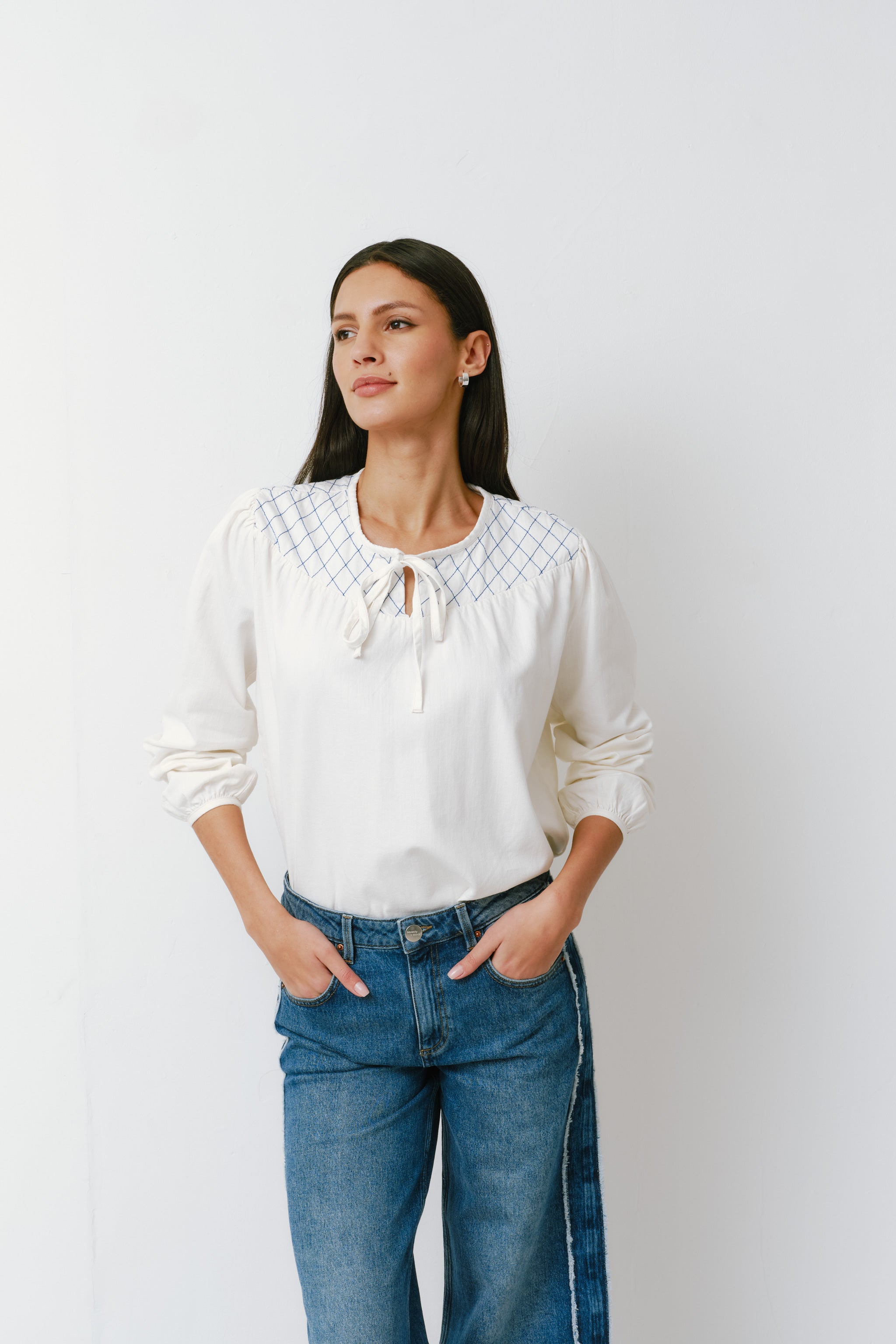 Clio Blouse in Ecru