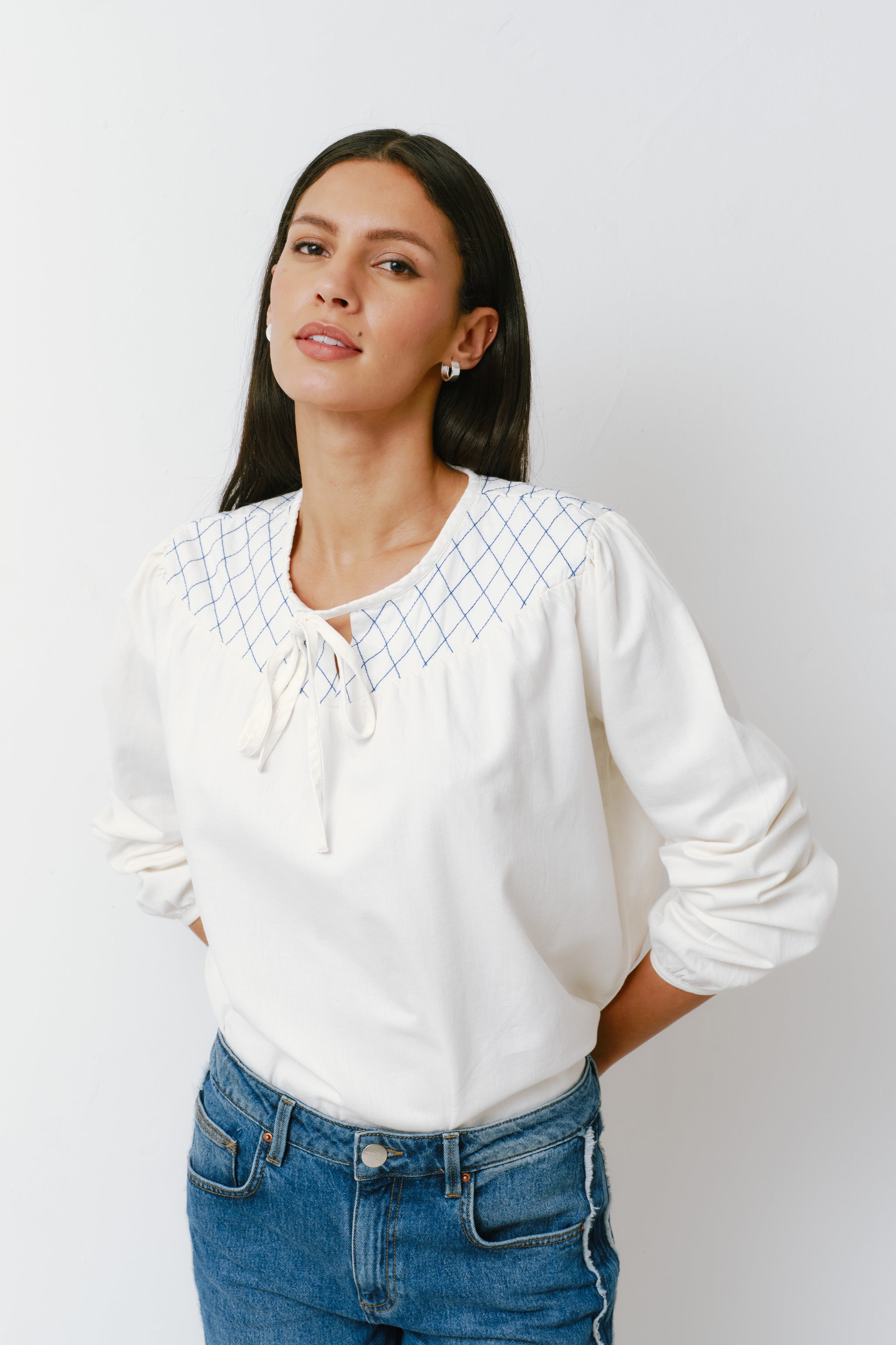 Clio Blouse in Ecru