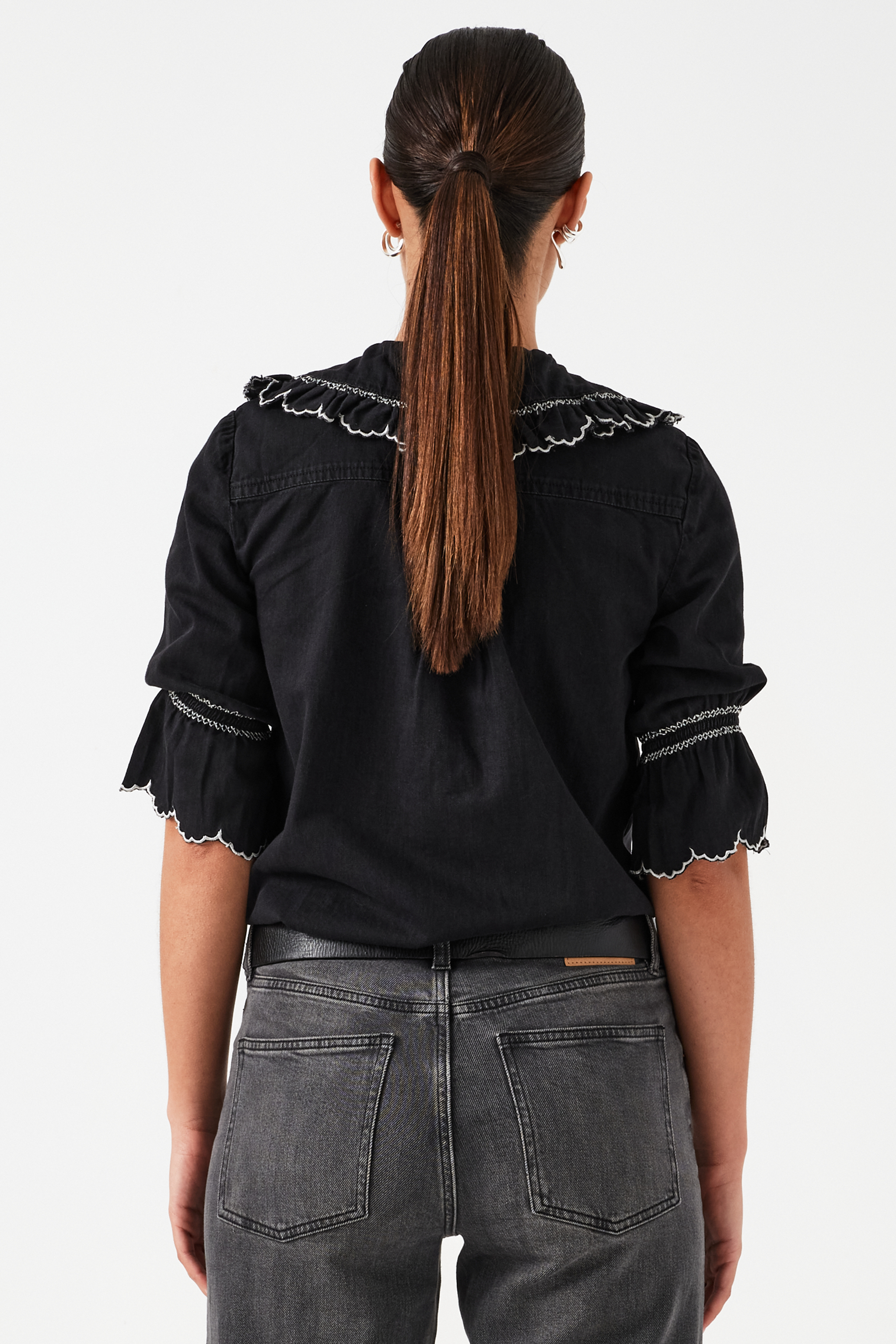 Daisy Blouse in Black Denim