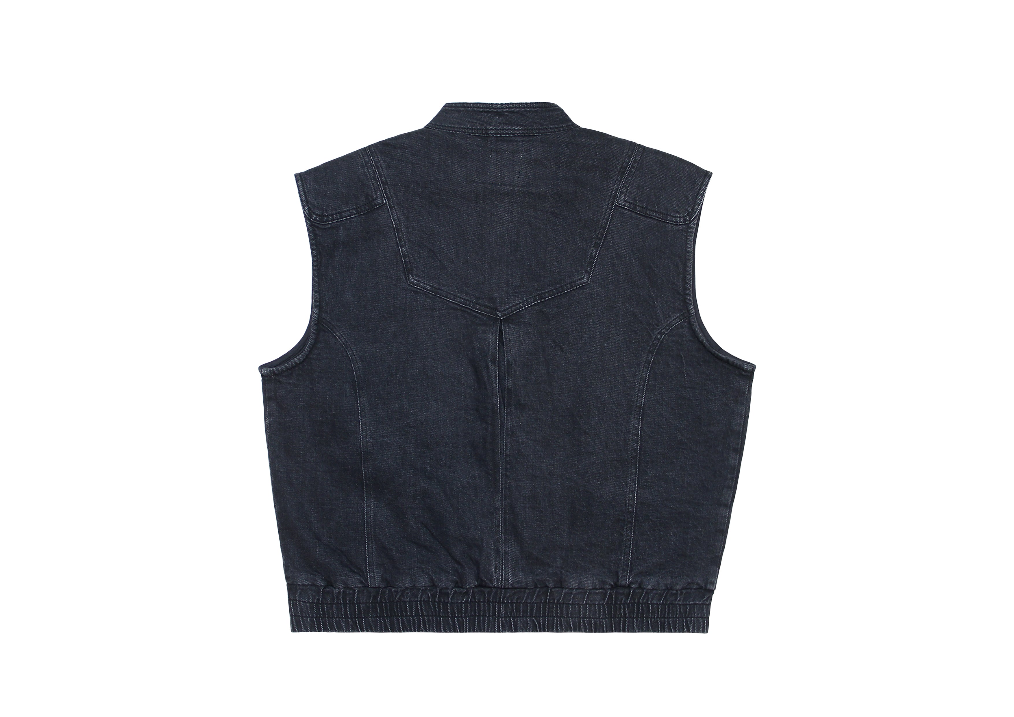 Sleeveless Oversized Juno Jacket in Washed Black