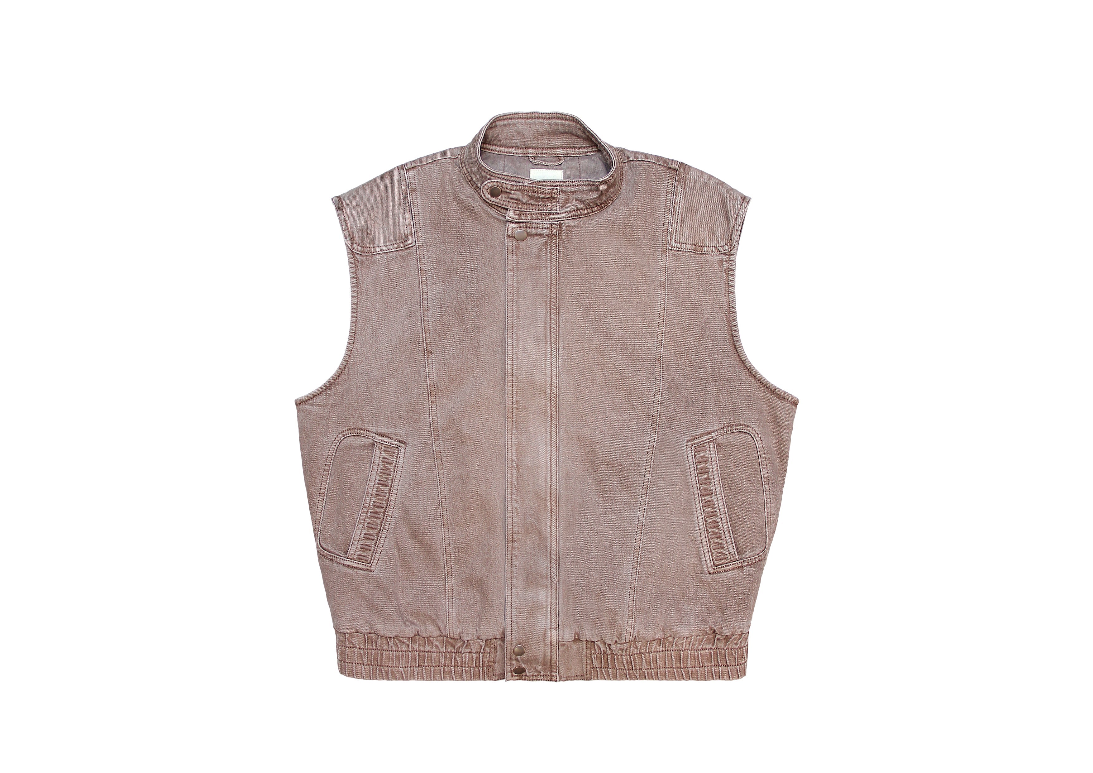 Sleeveless Oversized Juno Jacket in Washed Mocha