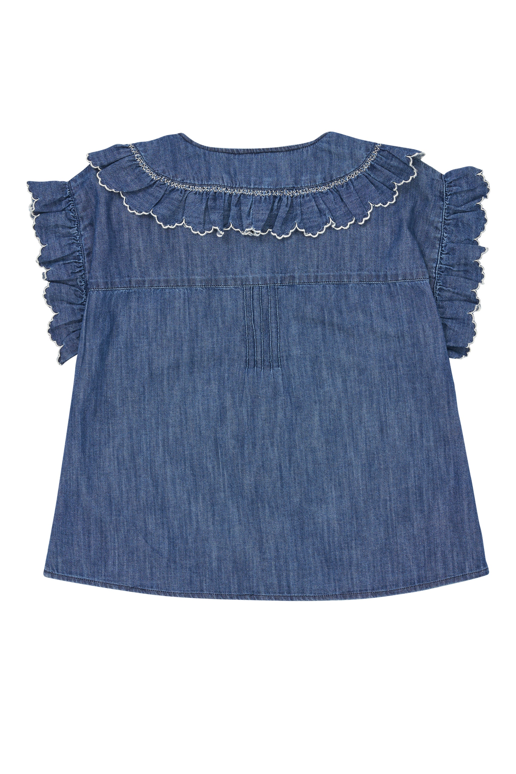 Phoebe Blouse Short Sleeve in Washed Indigo