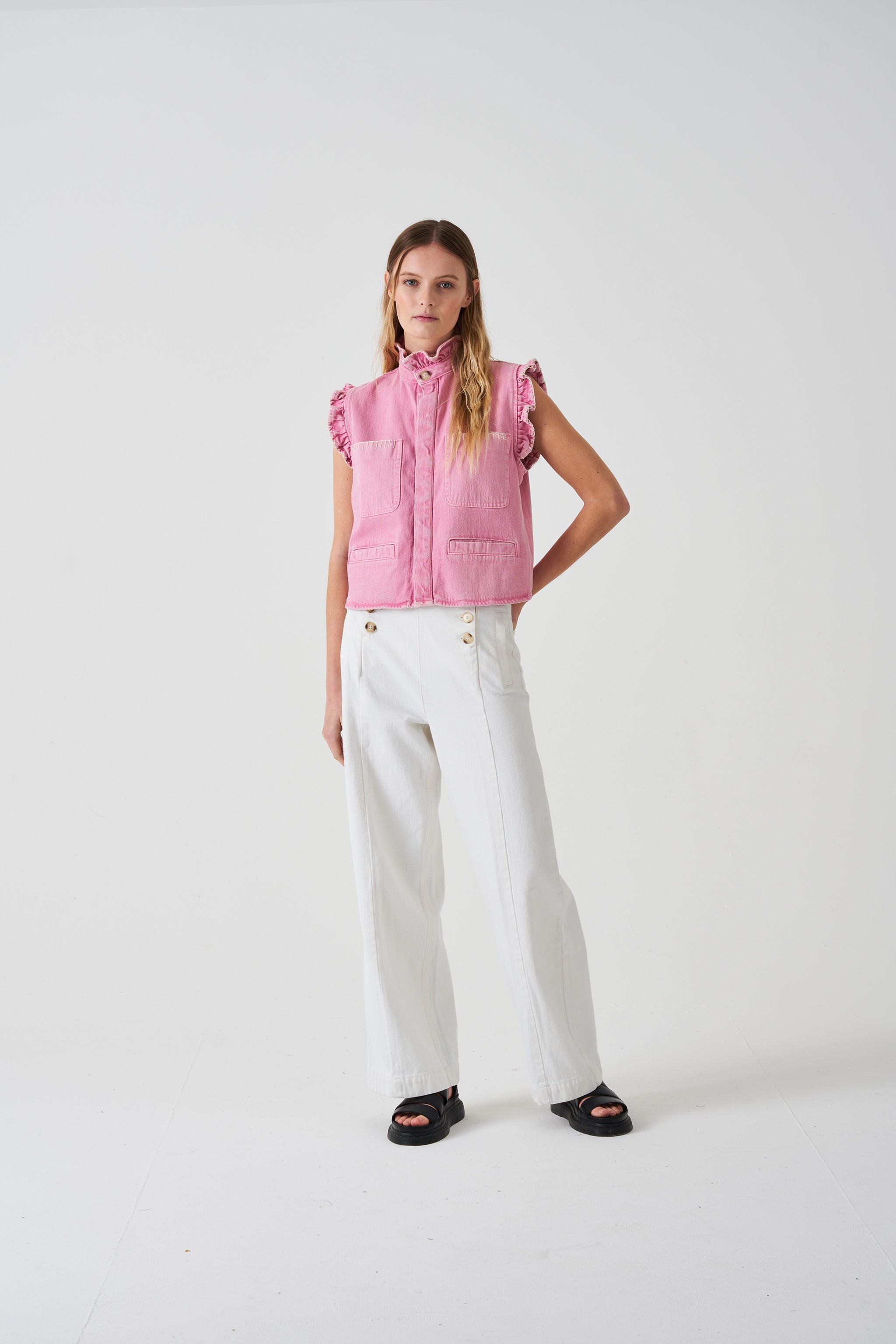 Marie Sailor Jean in White Denim - seventy + mochi