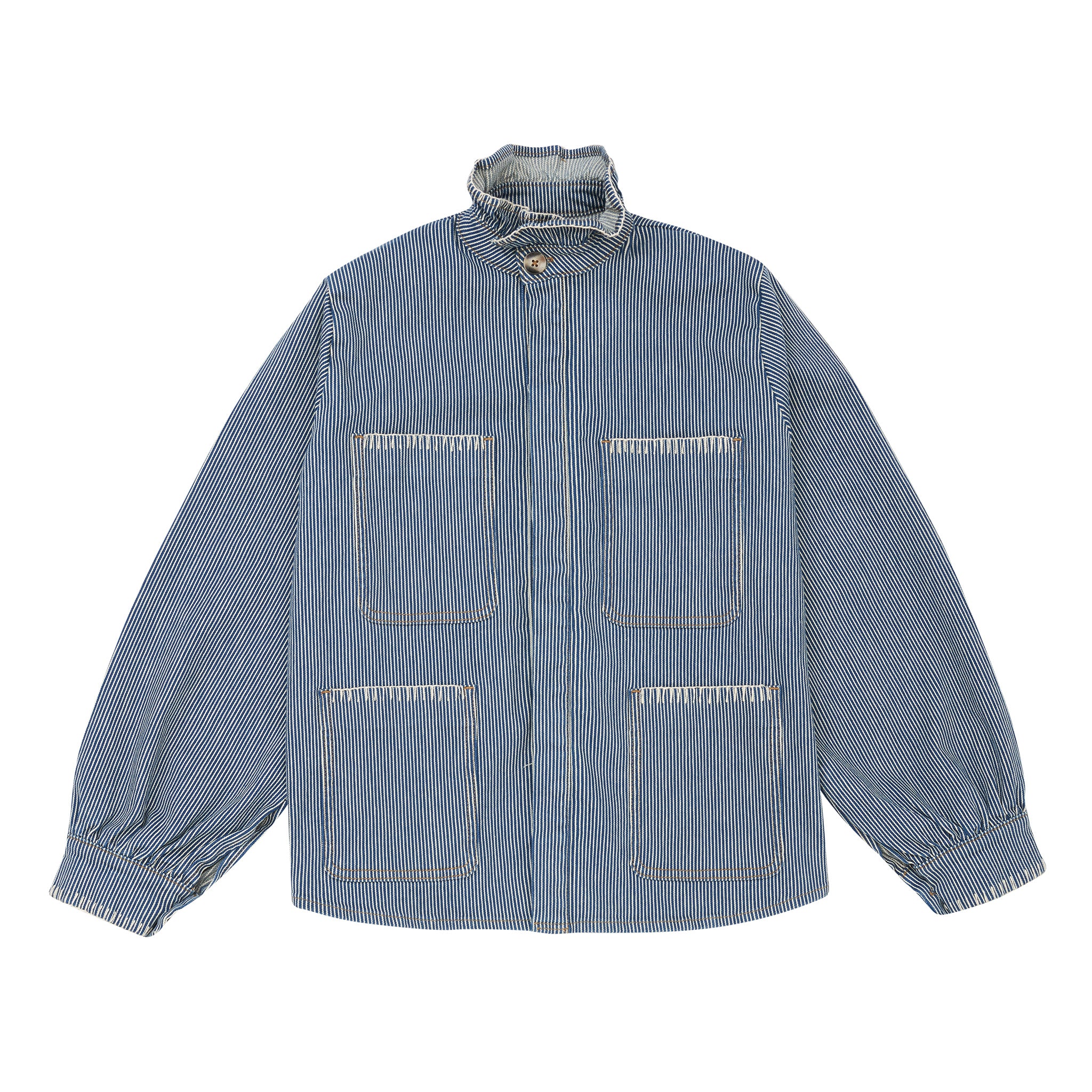 Pablo Jacket in Striped Denim - seventy + mochi